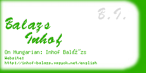 balazs inhof business card
